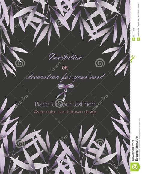 Frame Border Template Postcard With The Tender Pink And Purple Flowers
