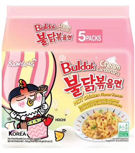 Buy [ Samyang 5 Packs ] Cream Carbonara Buldak Spicy Chicken Roasted Ramen [ Noodles ] Korean