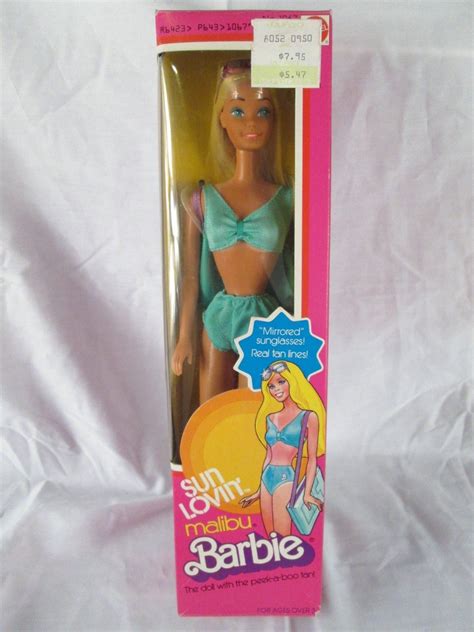 Nrfb Vintage Mattel Sun Lovin Malibu Barbie Doll Peek A