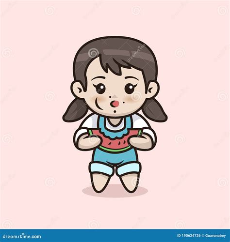 Chibi Anime Girl Mascot And Character Design Vector Illustration