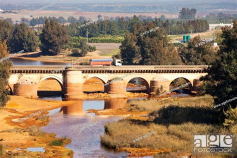 The Roman Bridge Crossing The Rio Tinto Niebla Huelva Province