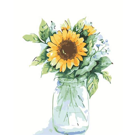 Still Life Sunflower Diy Painting By Numbers Kit Nestasia