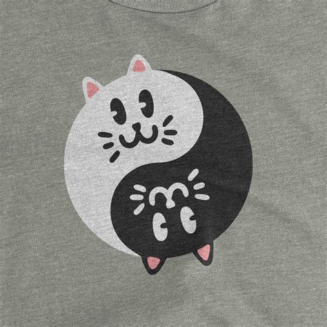 Womens Novelty T Shirts Kitty Yin Yang Guerrilla Tees