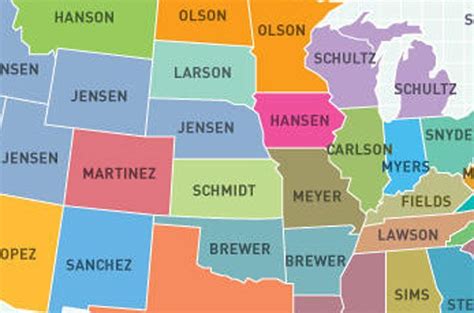 Census bureau sent us this fun information about the most popular last names in america, as recorded in the 2010 census. Map Shows the Most Distinctive Last Name in Every State ...