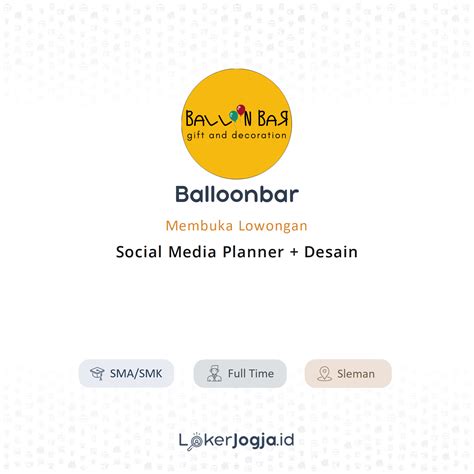 Lowongan Kerja Social Media Planner Desain Di Balloonbar Lokerjogja Id