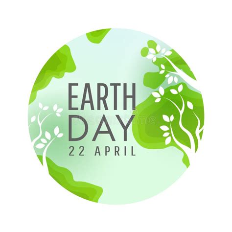 Earth Day Save 22 April Concept Poster Stock Vector Illustration