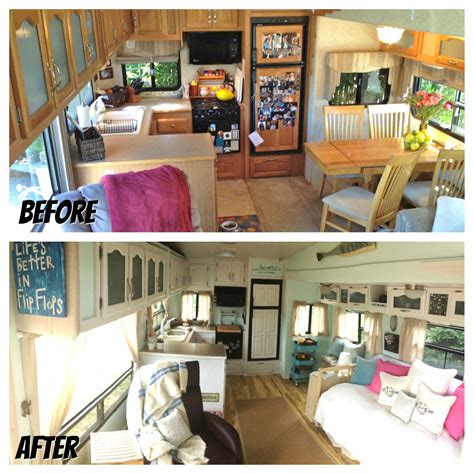 45 Awesome Fabulous 5th Wheel Camper Makeover Ideas Remodeled Campers
