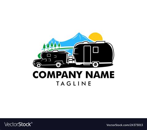 Adventure Rv Camper Car Logo Designs Template Vector Image