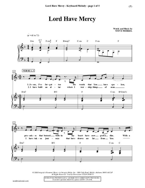 Lord Have Mercy Sheet Music Pdf Steve Merkel Praisecharts