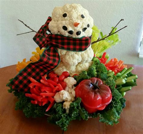 Snowman Veggie Platter Christmas Veggie Tray Christmas Vegetables