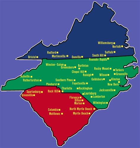 Map Of Virginia And North Carolina Border Map