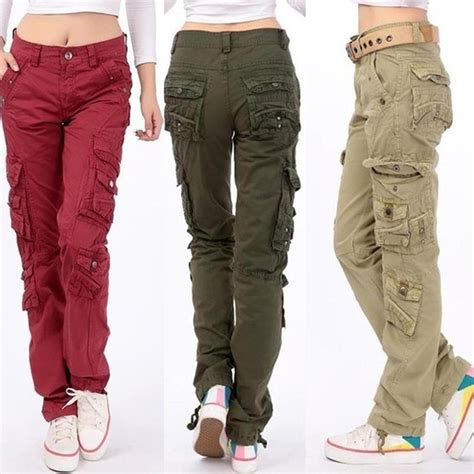 Get the best deals on black cargo pants for women. Women's cotton Cargo Pants Leisure Trousers more Pocket ...