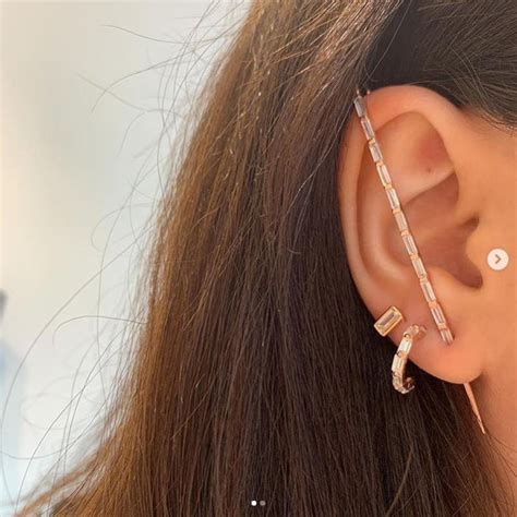 Baguette Cz Ear Pin Earring Edgy Pin Hook Ear Cuff Modern Etsy In