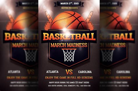 Basketball March Madness Flyer Photoshop Templates Creative Market