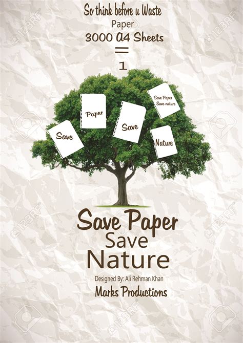 Save Nature Save Paper Poster Design Inspiration 2967 By Ali Rehman