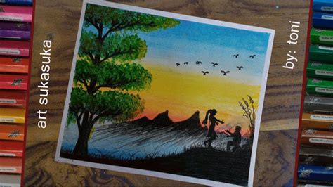Cara gradasi warna menggunakan oil pastel cara menggambar pemandangan pedesaan (drawing scenery village). Sketsa Menggunakan Oil Pastel - Jika sketsa yang dibuat ...