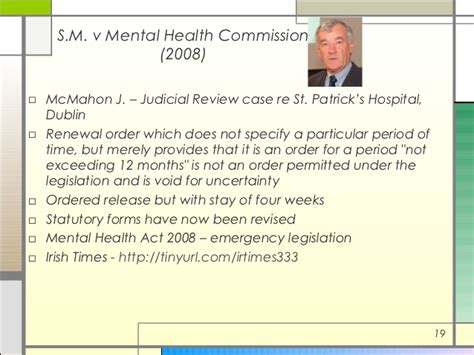 It aims to protect the rights of everyone using the mental health services. Mental Health Act 2001: General Outline (March 2011)