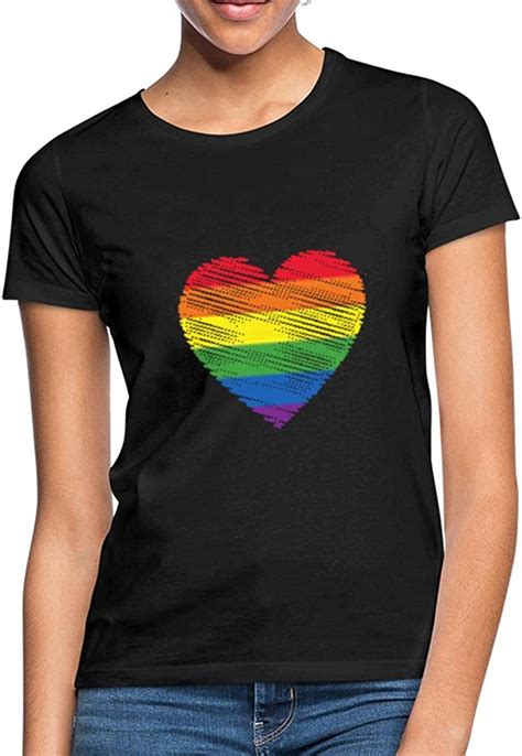 Spreadshirt Gay Pride Heart Women S T Shirt Amazon Co Uk Clothing