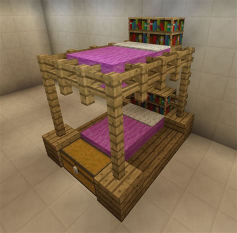 Pink Bunk Beds In Minecraft Minecraft Furniture Minecraft Tutorial