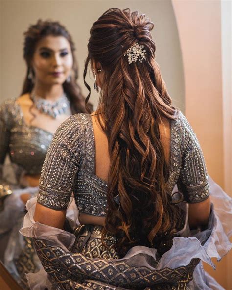 27 Effortlessly Stylish Half Tie Hairstyles We Spotted On Real Brides