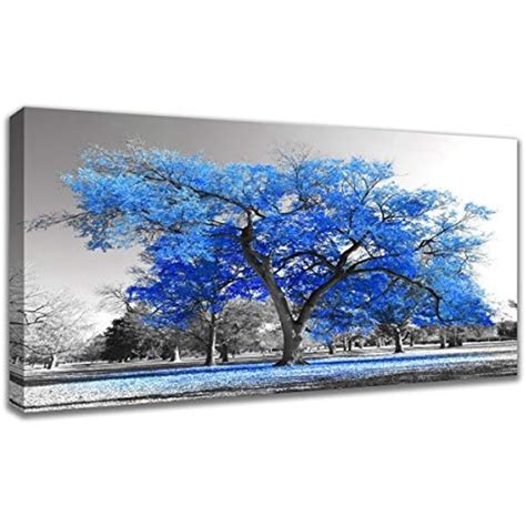 Wall Art Decor For Blue Tree Pictures Print On Canvas Trees Paintings