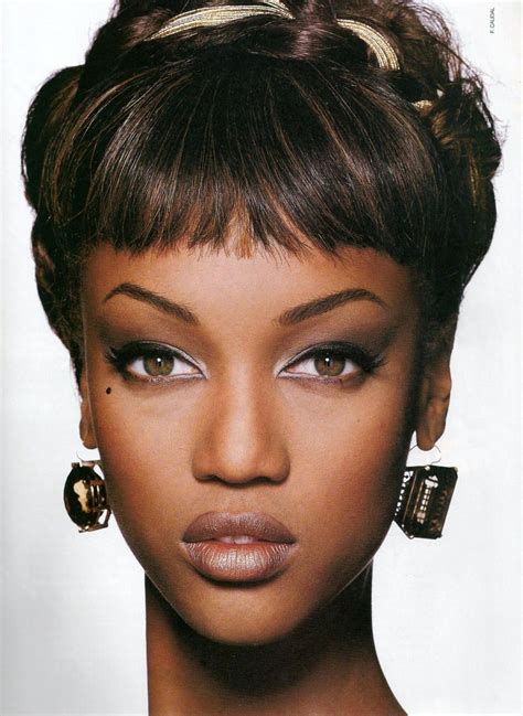 us elle december 1991 model tyra banks photographer f caudel stylist loren laney black