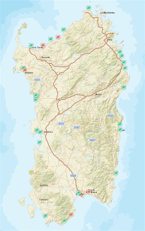 Cartina Fiumi Sardegna