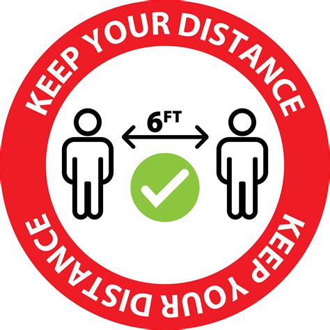 Keep Your Distance Floor Decal 17 Inch Trophy Depot