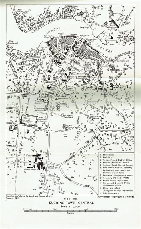 Map of Kuching Town Central, Sarawak, 1960 - 1:10,000 by t… | Flickr