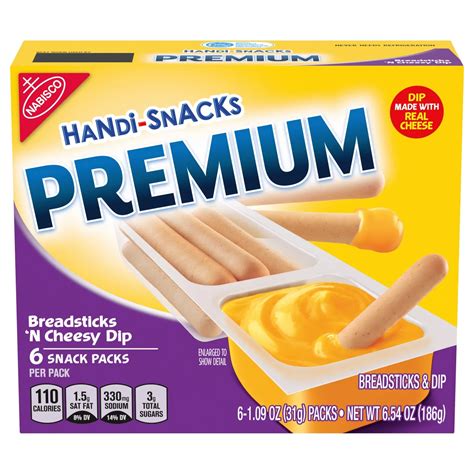 Nabisco Handi Snacks Premium Breadsticks N Cheese Dip Snack Packs