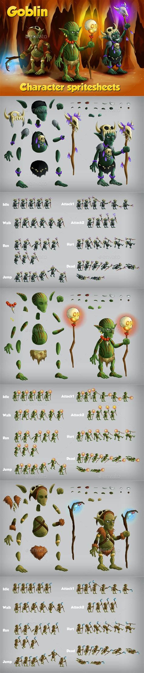 2d Game Goblin Character Sprite By Craftpixnet Graphicriver