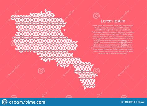 Armenia Map Abstract Schematic From White Triangles Repeating Pattern