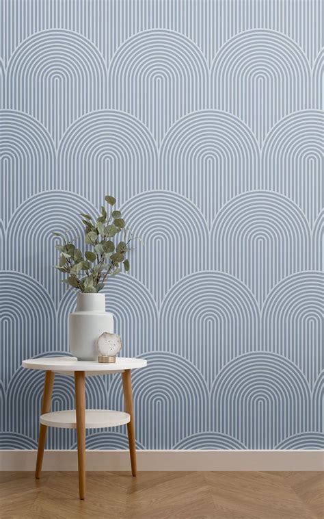 Blue Circuit Design Geometric Striped Pattern Wallpaper Hovia UK