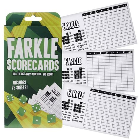 Yard Farkle Score Card Printable