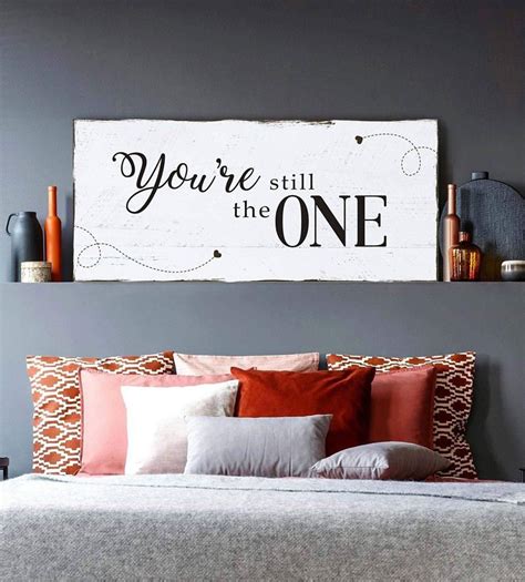 couples wall art you re still the one wood frame ready to hang above master bed decor ideas