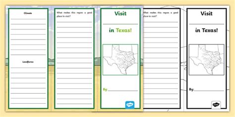 Region Of Texas Travel Brochure Project Teacher Made