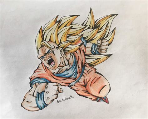 Ssj3 Goku Drawing Dragonballz Amino