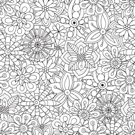 Seamless Pattern For Adult Coloring Book Flowers Ethnic