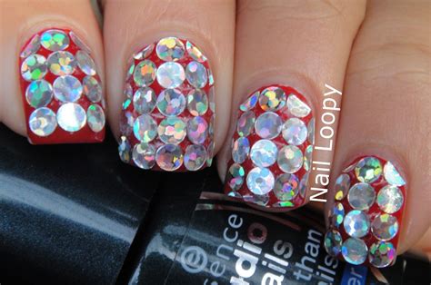 Nail Loopy Holographic Glitter Placement Nails