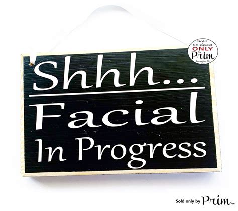 8x6 Shhh Facial In Progress Custom Wood Sign Quiet Please Soft Etsy Uk