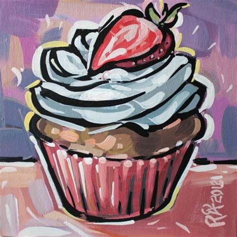 Daily Paintworks Original Fine Art Roger Akesson Cupcake Art