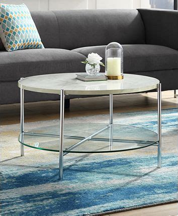 Shop with afterpay on eligible items. Walker Edison 32 inch Round Coffee Table in Faux Marble ...