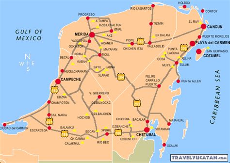 Mapa De Yucatán Peninsula Político Región Mapa Político Ciudad Región