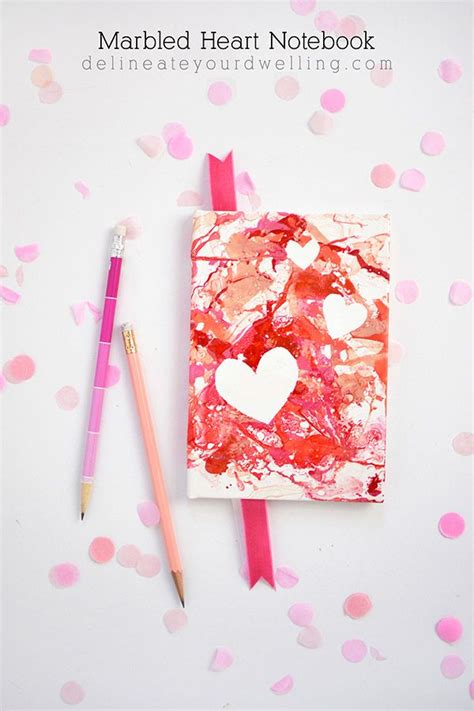 Marbled Heart Notebook Easy Toddler Crafts Creative Valentines Day