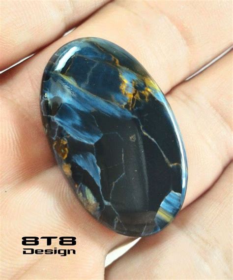 Blue Pietersite From Namibia 29 6 Carats Nice Chatoyant Features Rare