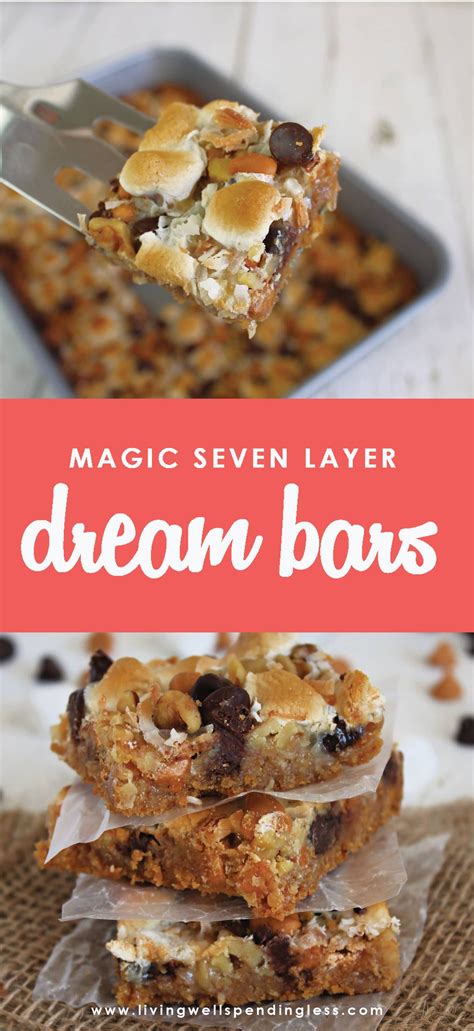 I challenge you to only have one bite piece. Magic 7-Layer Dream Bars | Recipe | Quick dessert recipes, Dessert recipes, Easy desserts
