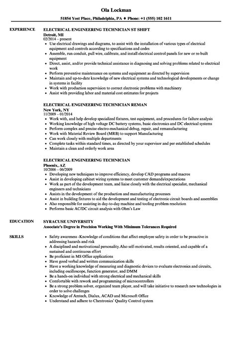 Instrumentation technician resume template | premium resume samples & example. 12 electrical technician resume example - radaircars.com