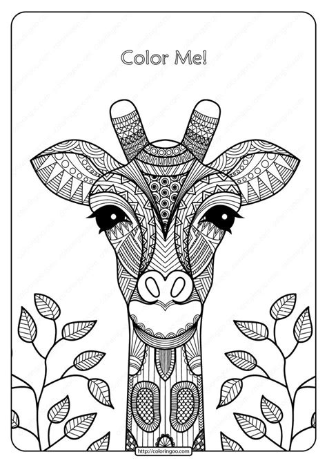 Printable Giraffe Mandala Pdf Coloring Page Giraffe Coloring Pages
