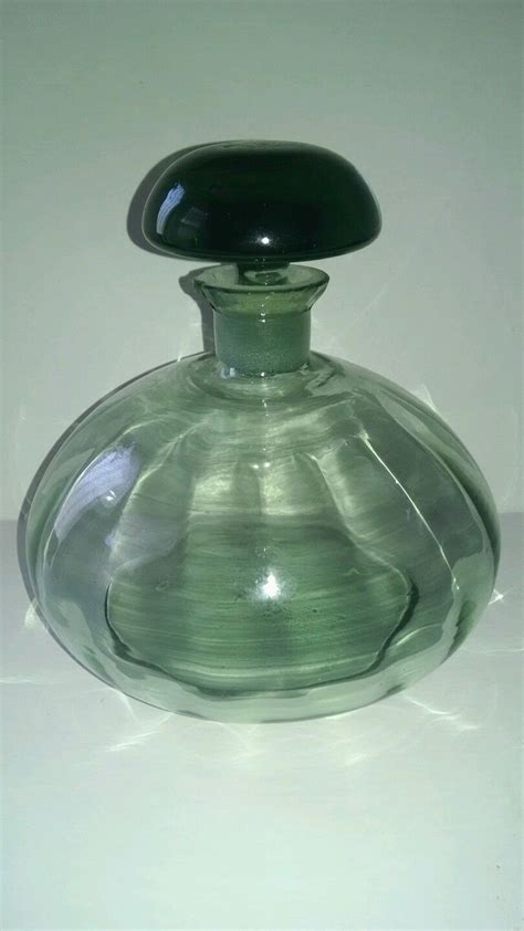 vintage green depression glass decanter preowned used antique price guide details page