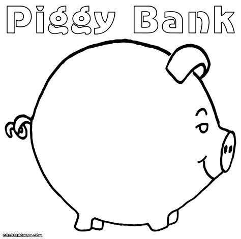 Piggy Bank Coloring Pages Coloring Pages To Download And Print